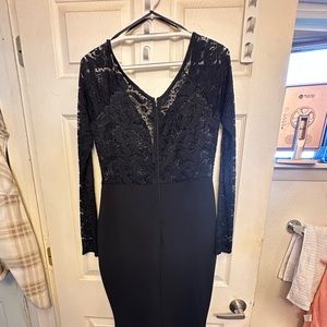 Long Black lace mermaid dress, XL. Model is M. Used once for prom(from Windsor)